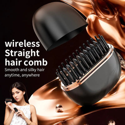 Mini Hair Straightening Comb Wireless Charging Portable Multifunctional Hair Care Not Hurt Hair Styling Comb Hair Straightener
